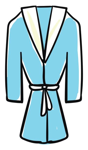 Blue bathrobe, illustration, vector on white background. - Vector, Image