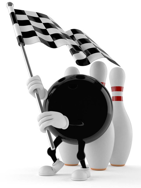 Bowling karakter tartó verseny zászló - Fotó, kép