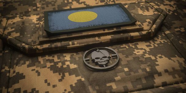 Republic of Palau army chevron insignia national flag. 3D illust - Фото, зображення