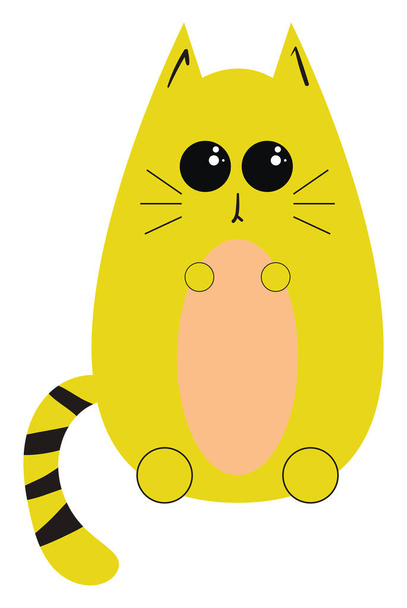 Žlutá kočka, ilustrace, vektor na bílém pozadí. - Vektor, obrázek