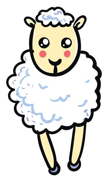 Cute sheep, illustration, vector on white background. - Vektor, kép