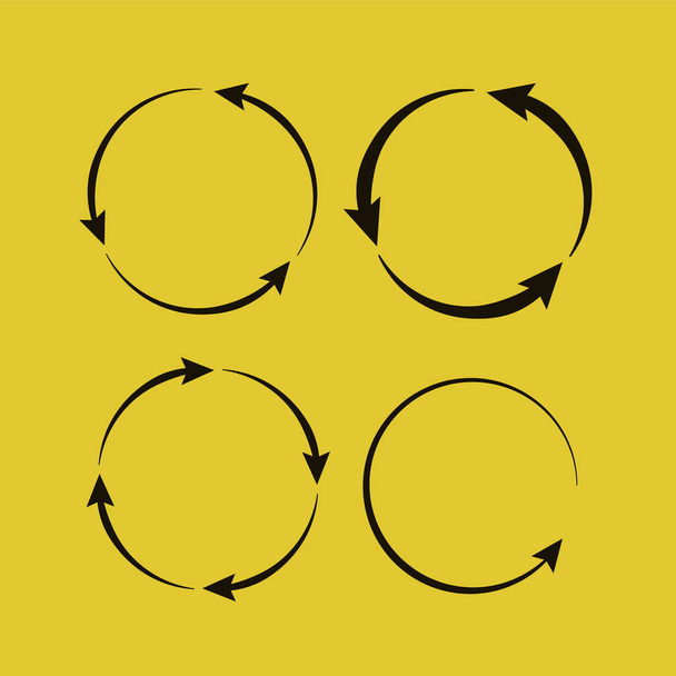 Icono de flecha circular. Botones de progreso de reciclaje web de cursor circular - Vector, Imagen