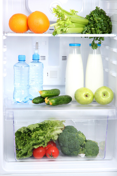 Open refrigerator with vegetarian food - Fotografie, Obrázek