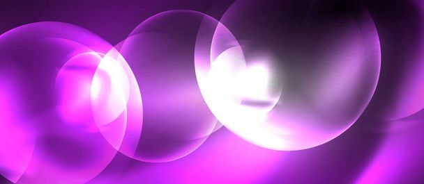 Lumineux néon lumière de couleur avec des cercles fond abstrait
 - Vecteur, image