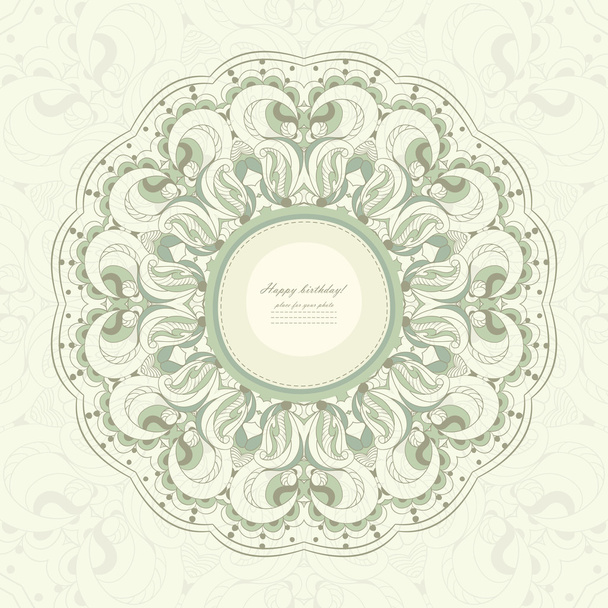 Beautiful arabesque lace pattern background vector - ベクター画像