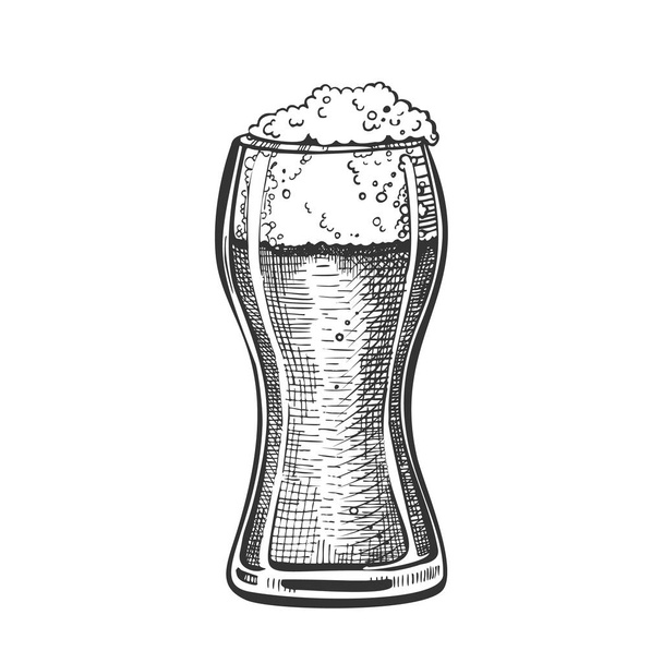 Húzott standard pub üveg hab sör Vector - Vektor, kép