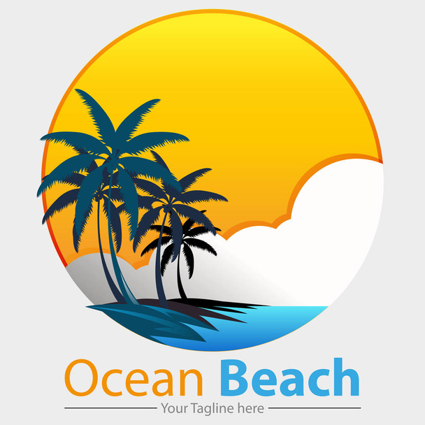 Vector abstract, Ocean Beach teken of symbool - Vector, afbeelding