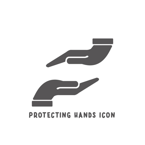 Protecting hands icon simple flat style vector illustration. - Vector, Image