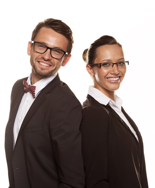paar dragen van een zonnebril geïsoleerd op een witte achtergrond - Foto, afbeelding