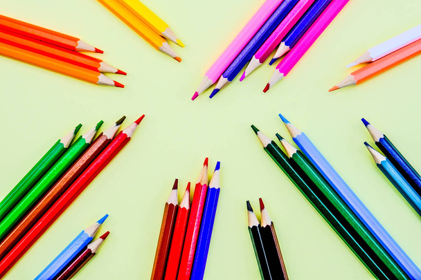Selection of Colored Pencils For School - Foto, Imagen