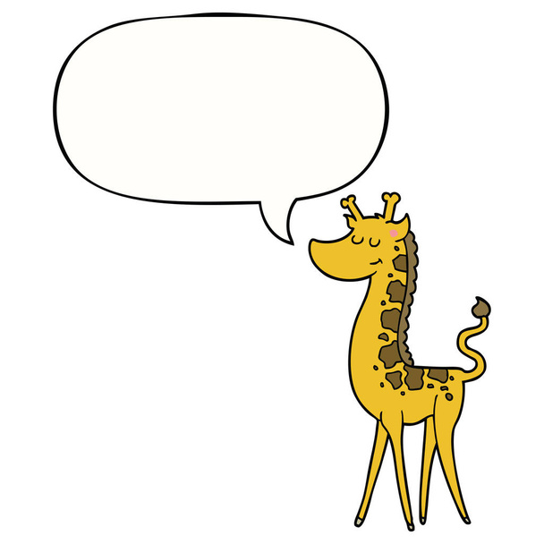 Cartoon-Giraffe und Sprechblase - Vektor, Bild