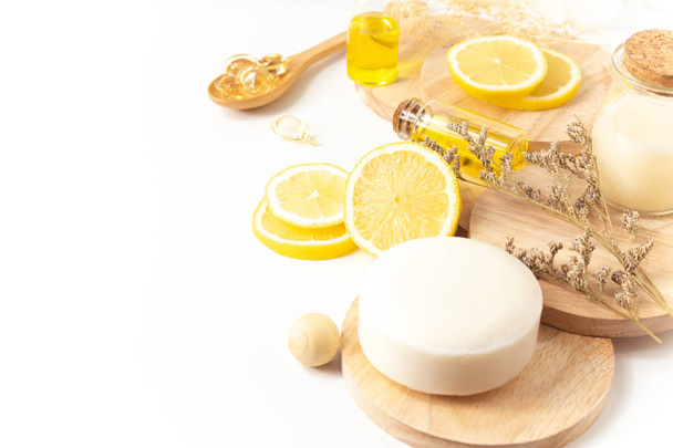juice water oil lemon extract vitamin for food ingredients and spa beauty cosmetic - Fotó, kép