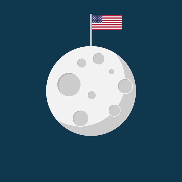 Luna en el vector de diseño plano espacial
 - Vector, imagen