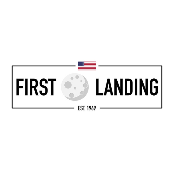 maan eerste landing 1969 moderne banner vector - Vector, afbeelding