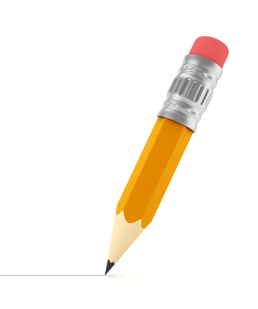 Tiny sharp pencil drawing a line - Photo, Image
