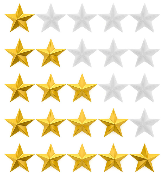 Een tot vijf sterren beoordeling - Foto, afbeelding