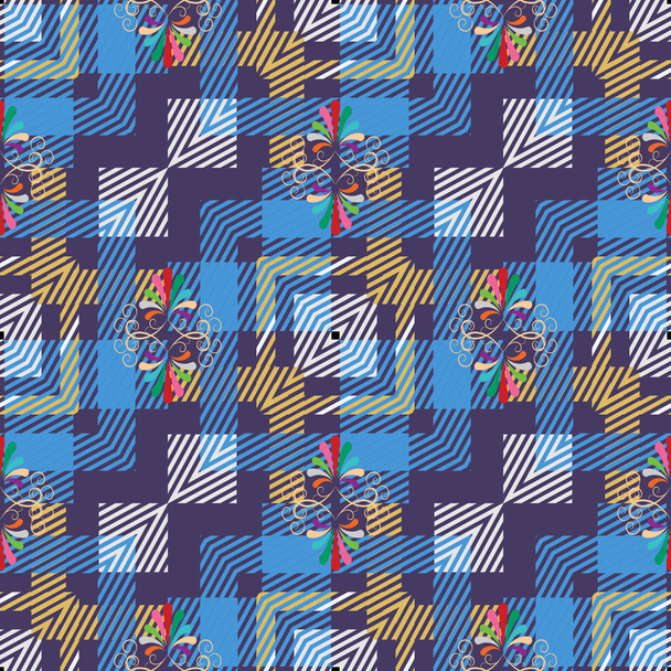 Striped vector seamless pattern.  Ornamental stripes background. - Вектор, зображення