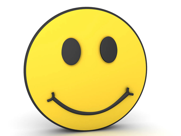 3D Rendering of smile emoji - 写真・画像