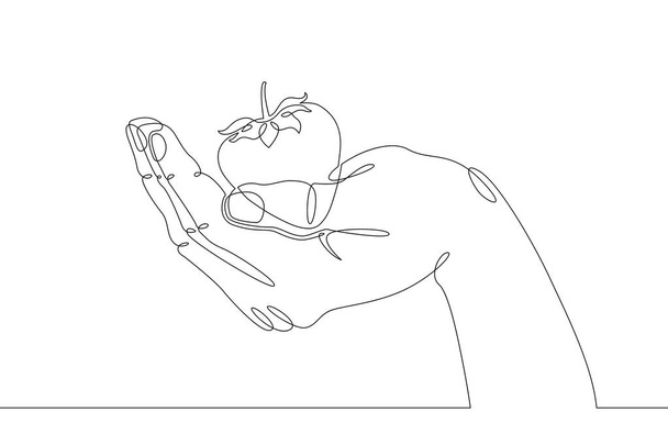 腕指オブジェクトジェスチャーサインパーム拳イチゴ - ベクター画像