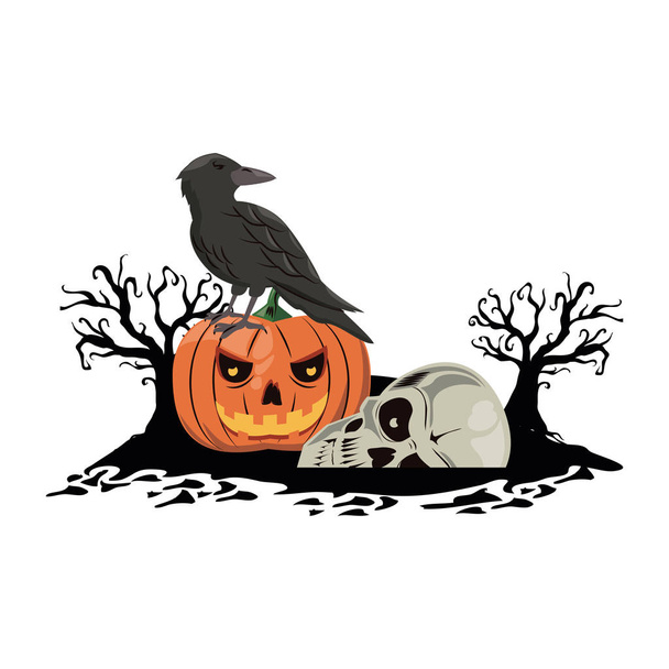 Halloween-ijesztő rajzfilmek - Vektor, kép