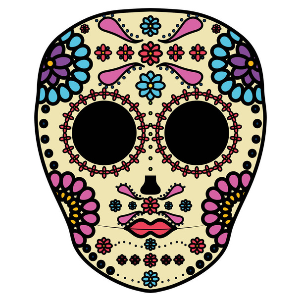 Мексиканская маска смерти черепа
 - Вектор,изображение