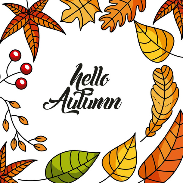 hola temporada otoño tarjeta de felicitación
 - Vector, Imagen