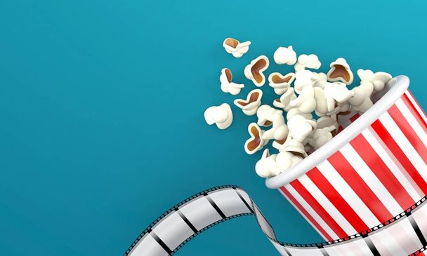 Popcorn z taśmy filmowej - Zdjęcie, obraz