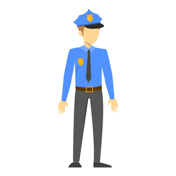 Man in police officer uniform. Cop occupation - Vector, Image
