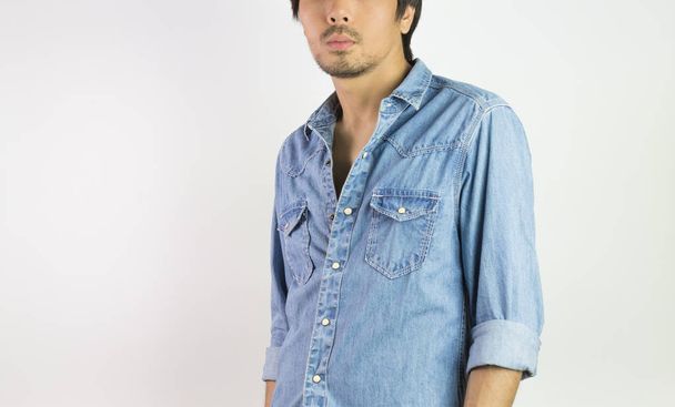 Jeans overhemd of denim overhemd man Fashion - Foto, afbeelding