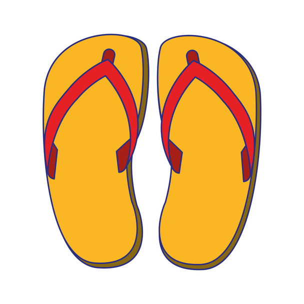 Flip-Flop-Sandalen Schuhe blaue Linien - Vektor, Bild