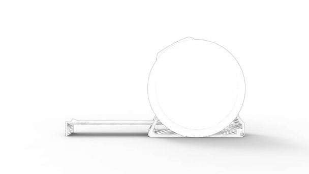 3D-Darstellung eines Maßbands isoliert auf weißem Hintergrund - Foto, Bild
