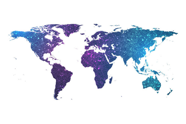 Maailmanlaajuinen verkkoyhteys plexus hiukkasen maailmankartta. Maailman kartta kohta ja linja koostumus käsite vektori esimerkki globaalista liiketoiminnasta. Maailmanlaajuinen verkkoyhteys
 - Vektori, kuva