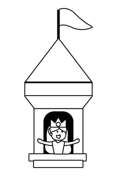 Ilustración de vectores de diseño de princesa medieval aislada
 - Vector, imagen