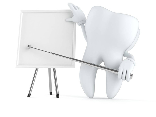 Carácter del diente con pizarra blanca en blanco
 - Foto, Imagen