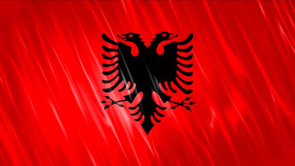 Albanië vlag voor print, behang doeleinden, grootte: 7680 (breedte) x 4320 (hoogte) pixels, 300 dpi, JPG-formaat - Foto, afbeelding