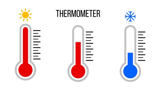 Set of thermometers with different levels. - Διάνυσμα, εικόνα