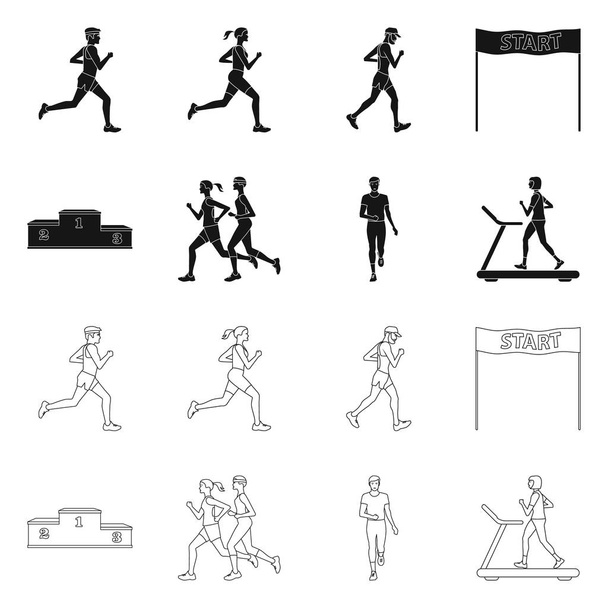 Vector εικονογράφηση του αθλητισμού και νικητής του εικονιδίου. Σύνολο του αθλητισμού και fitness σύμβολο μετοχής για το web. - Διάνυσμα, εικόνα