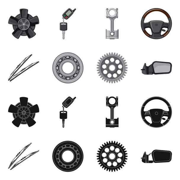 Isolated object of auto and part sign. Collection of auto and car vector icon for stock. - Vector, Image
