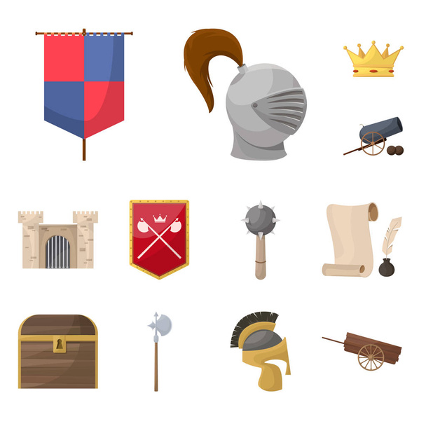 Vector design of medieval and history logo. Set of medieval and tournament vector icon for stock. - Wektor, obraz