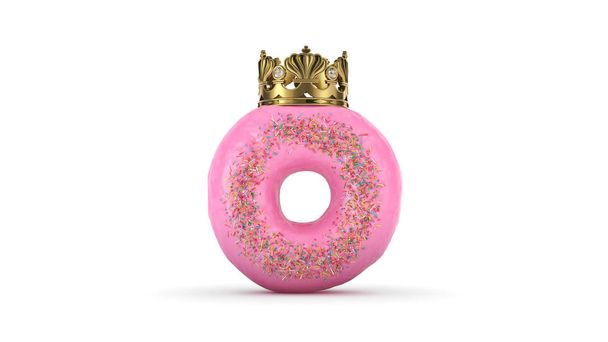 köstlicher King Donut. 3D-Darstellung - Foto, Bild