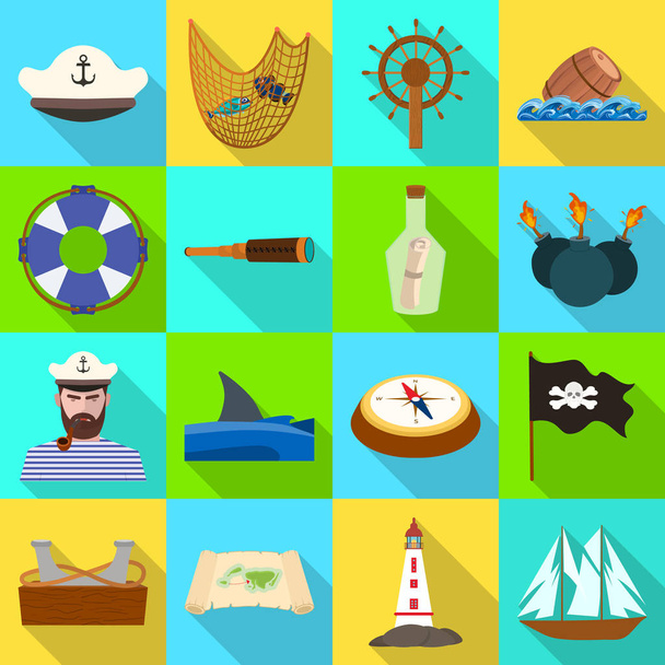Isolated object of travel and attributes logo. Collection of travel and seafaring stock vector illustration. - Vector, Image