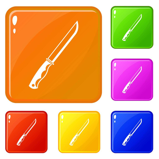 Knife icons set vector color - Вектор, зображення