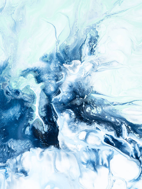 Fondo pintado a mano abstracto creativo azul, textura de mármol
,  - Foto, imagen