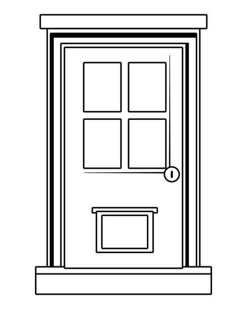 伝統的な家のドアの設計 - ベクター画像