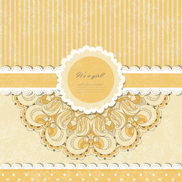 Beautiful lace pattern background vector - Vector, imagen