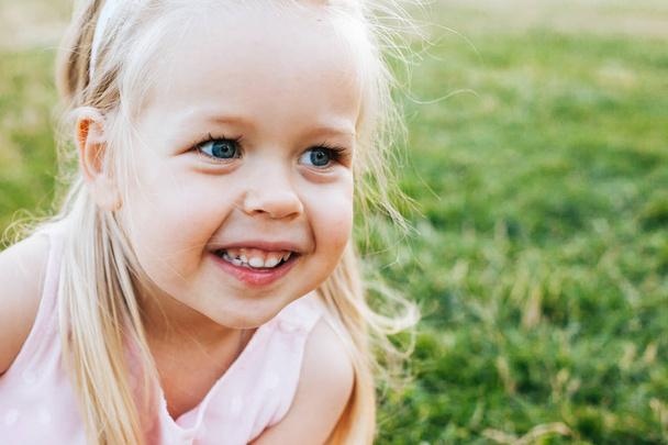 Portrait of Toddler Child with big adorable eyes  - Foto, Imagen