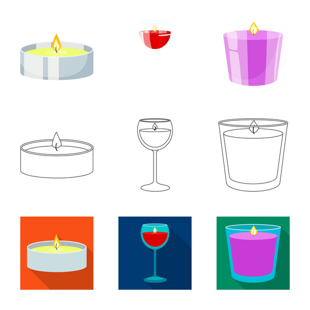 Vector design of relaxation and flame icon. Set of relaxation and wax vector icon for stock. - Vektor, kép