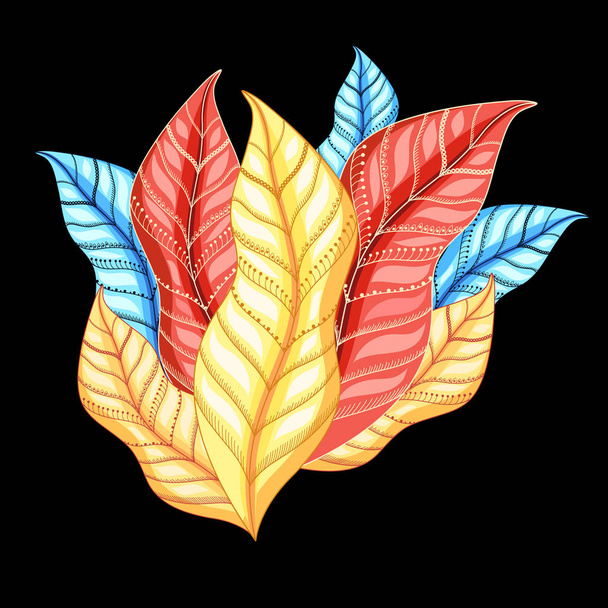Vector autumn beautiful composition with colorful leaves - Vector, Image