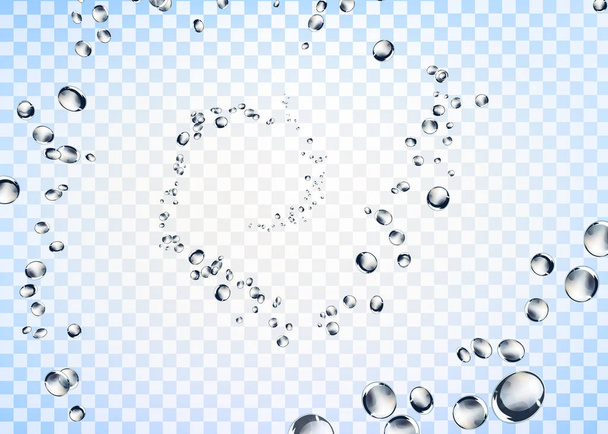 Abstract water bubbles, spiral rising on a clear background. - Vector, Image