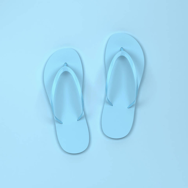 Blank pair of flip flops mockup - Φωτογραφία, εικόνα